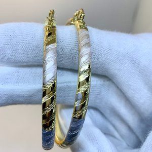 New Tri-Tone Twisted Gold Filled Smooth Earrings